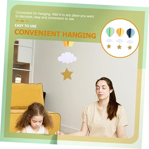 Miniatura 9 de DECHOUS Colgante de nube de globo de aire caliente, adornos colgantes de nubes pastel caliente Nf decoración de techo nube caliente 3D globo de aire