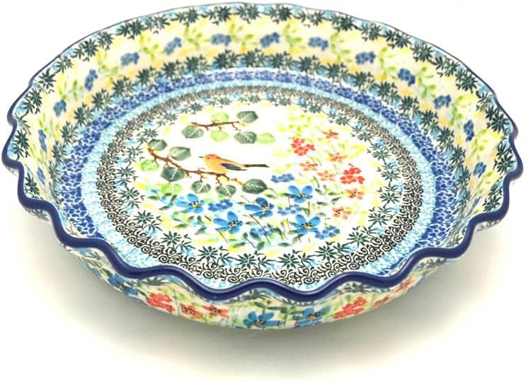 Polish Pottery Baker - Pie Dish - Fluted - Unikat Signature U5098