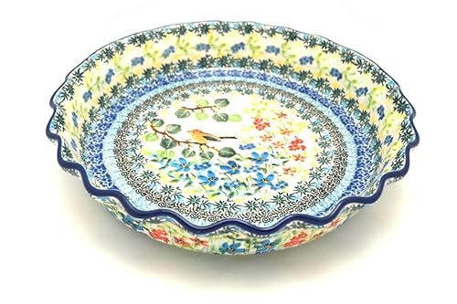 Polish Pottery Baker - Pie Dish - Fluted - Unikat Signature U5098 Polish Pottery Baker - Pie Dish - Fluted - Unikat Signature U5098