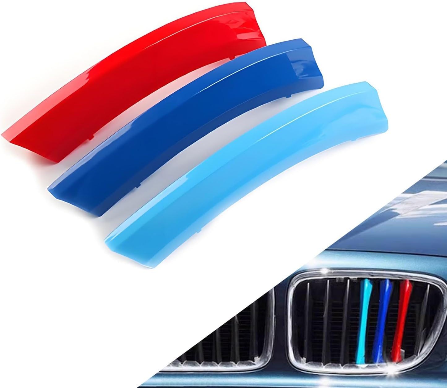Automotive grille Insert Trims Strips Front Center Kidney Grilles Compatible with 2016-2019 BMW X1 7-Beams grille insert accessories