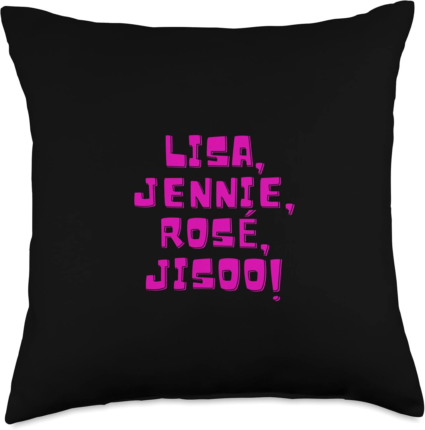 The members of the K-Pop group Pink Black Throw Pillow