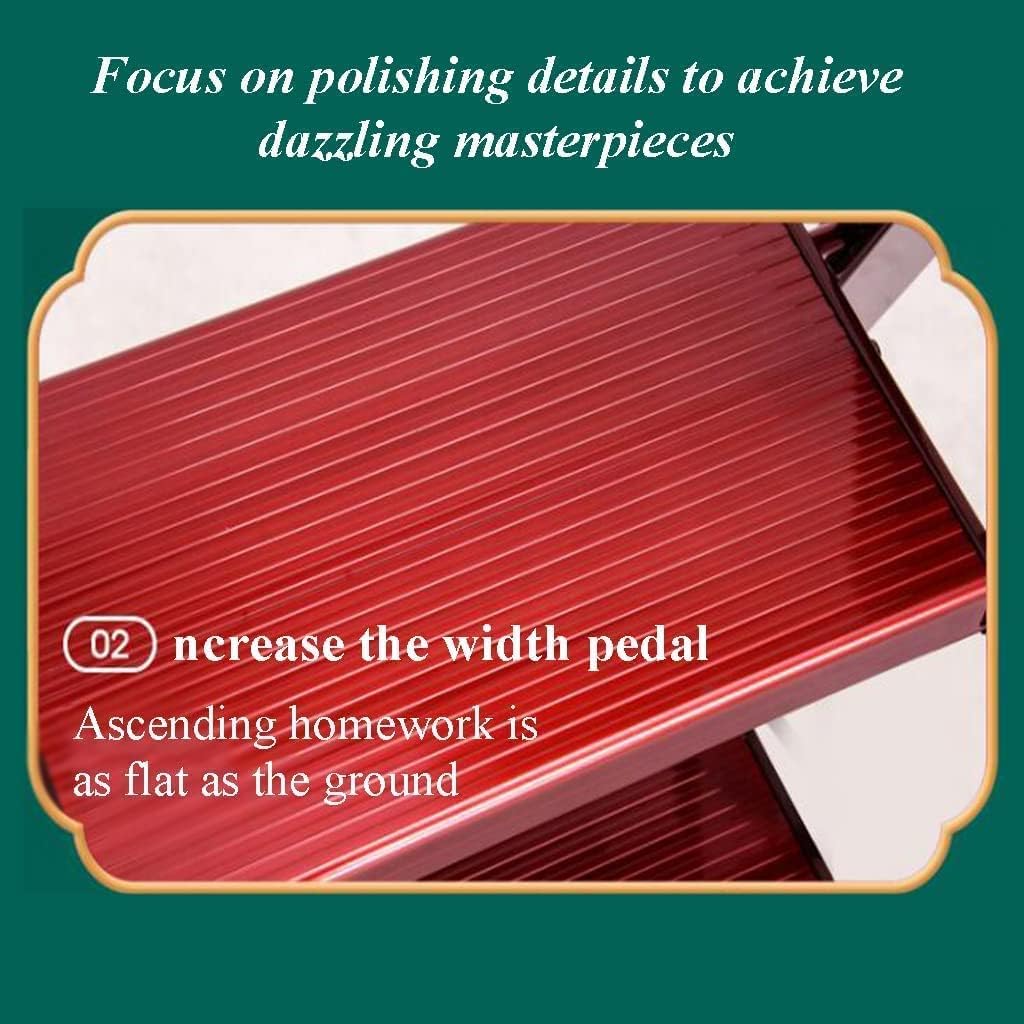 Step Ladder 4-Step Ladders Creative A-frame Aluminum Folding Ladder with Balance Bar Easy Step Ladders Family Small Folding Ladder Telescopic Ladder(Color:Svart)