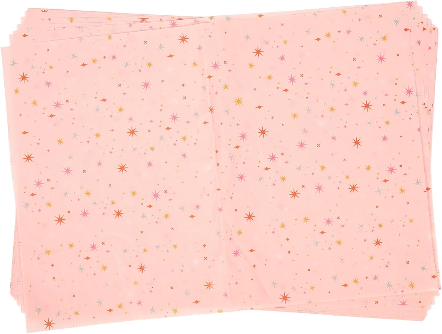 SEWCHICS Colored Star Tissue Paper Wrapping Paper 30 Sheets 50x35cm Floral Crafting Material for Packaging and Flower Wrapping
