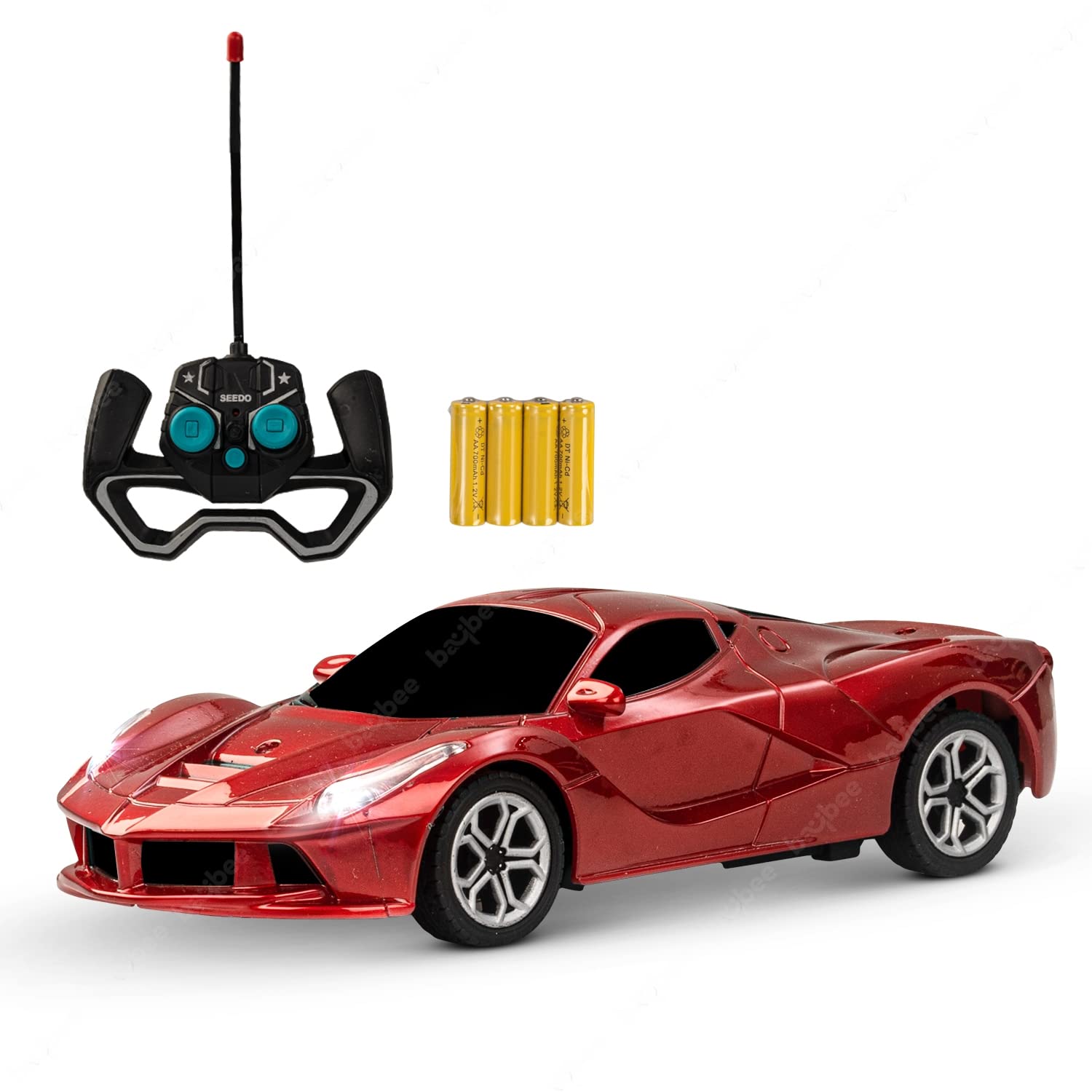 BAYBEE Metallic Racer 1:24 Scale Rechargeable Remote Control Car for Kids, Stunt RC Cars with Full Function, 2.4G Remote & USB Charger | Remote Control Car|Racing Remote Cars for Kids 5+Years (Red) (B0BSH9MRD9) Amazon Price History, Amazon Price Tracker