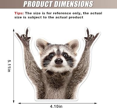 Rocking Raccoon Car Sticker Decal, Vinyl Window Bumper Sticker