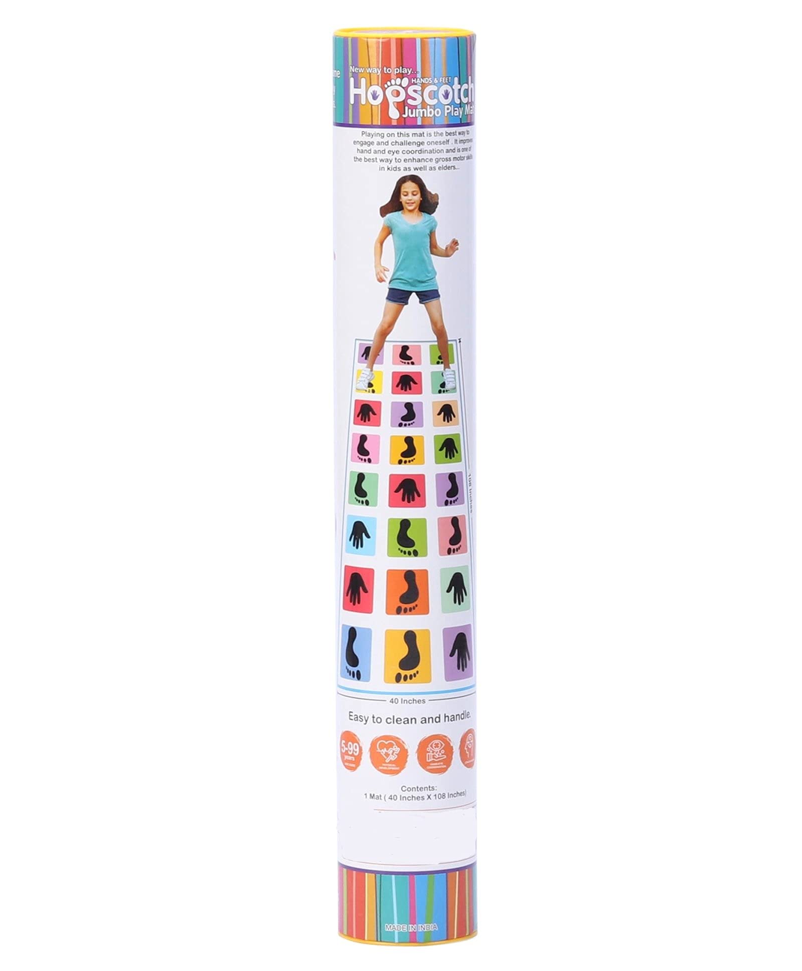 PEZYOX Hopscotch Jumbo Play Floor Games (3.5 feet x 8 feet- PVC Flex Material) Game for Kids n Adults Family Game, Kith-Kith, Stapu, Langdi, Chalk Game (B0995HDZ7Y) Amazon Price History, Amazon Price Tracker