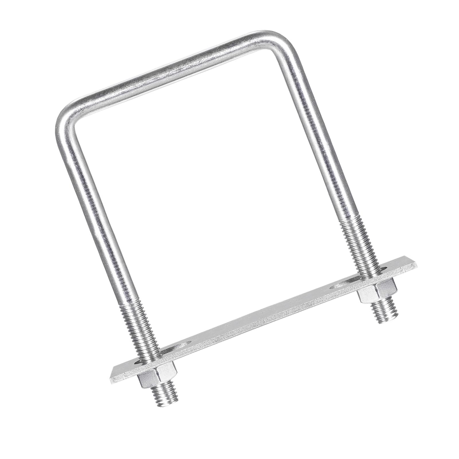 MACHSWON Square U-Bolt,2 Set 304 Stainless Steel M10 U Bolts 100mm(4.02") Inner Width 140mm Length with Nuts and Frame Plate for Automobiles Boat Trailer