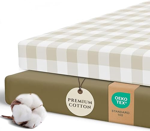 Miniatura 10 de Pobibaby Paquete de 2 fundas de cambiador de alta calidad para niños, fundas de algodón ultrasuave y transpirable para cambiadores de pañales -