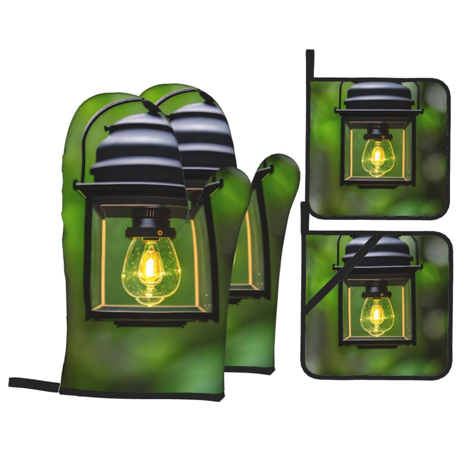Firefly andPrint Oven Mitts,Pot Holders, Heat Resistant Oven Mitts Gloves,Hot Pads for Kitchen Cooking Grill