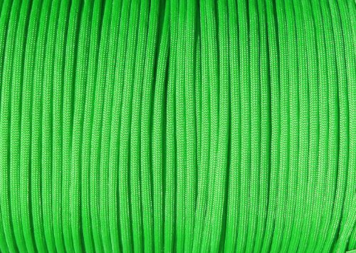 Parachute cord 550 100' 1000', U.S MADE SAFETY GREEN 100'