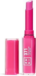 3INA MAKEUP - The Color Lip Glow 371 - Hot Pink Colour Lip Balm with Shea Butter to Moisturise the Lips - Shiny and Glowy Colour Lipstick - Highly Pigmented Lip Colour - Vegan - Cruelty Free