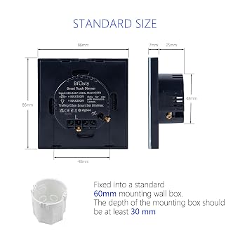 Smart Zigbee Dimmer Switch Touch Panel, No Neutral Wire Required, Single Gang 200W LED Dimmable Light Switch, Compatible with Alexa, SmartThings, Hubitat, Black