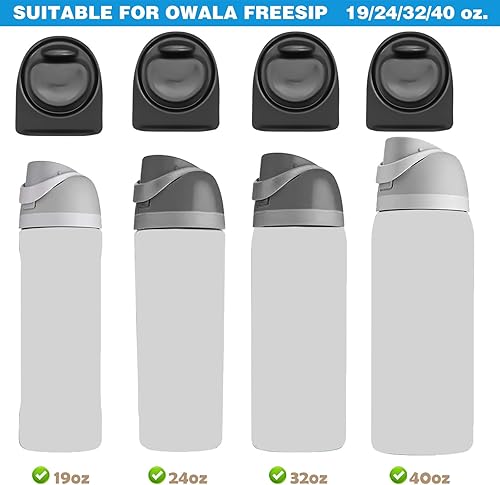 Miniatura 5 de 4 tapones de tapa de repuesto Owala FreeSip de 24 onzas, 32 onzas, junta de botella de agua, tapa superior de repuesto compatible con botella de