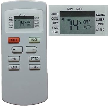 Replacement for Soleus Air GREE Air Conditioner Remote Control for Model P-KY80-36 KY-80 SG-PAC-08E3 Display in Fahrenheit
