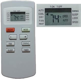 Replacement for Soleus Air GREE Air Conditioner Remote Control for Model GM-WAC-10ESE-C GM-WAC-12ESE-C GL-PAC-08E4 SG-PAC-08E4 (Display in Fahrenheit)