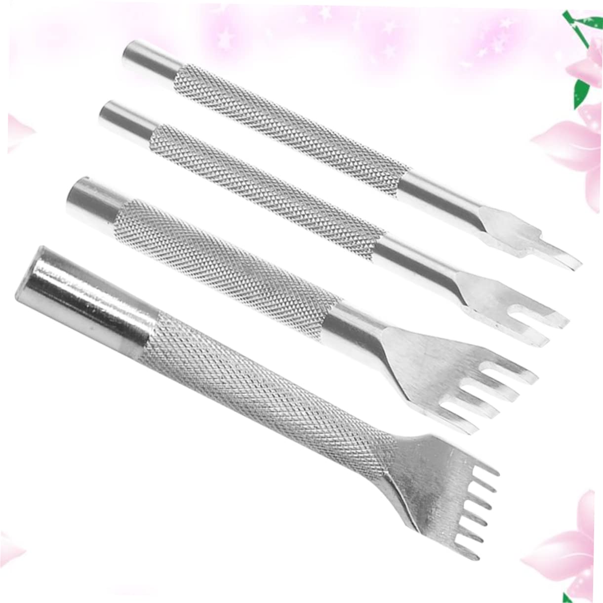 LALAFINA 12pcs Steel Leather Punching Tools Kit for Leather Crafting Puncher Teeth for Effortless Use for Leatherworking and Sewing Projects