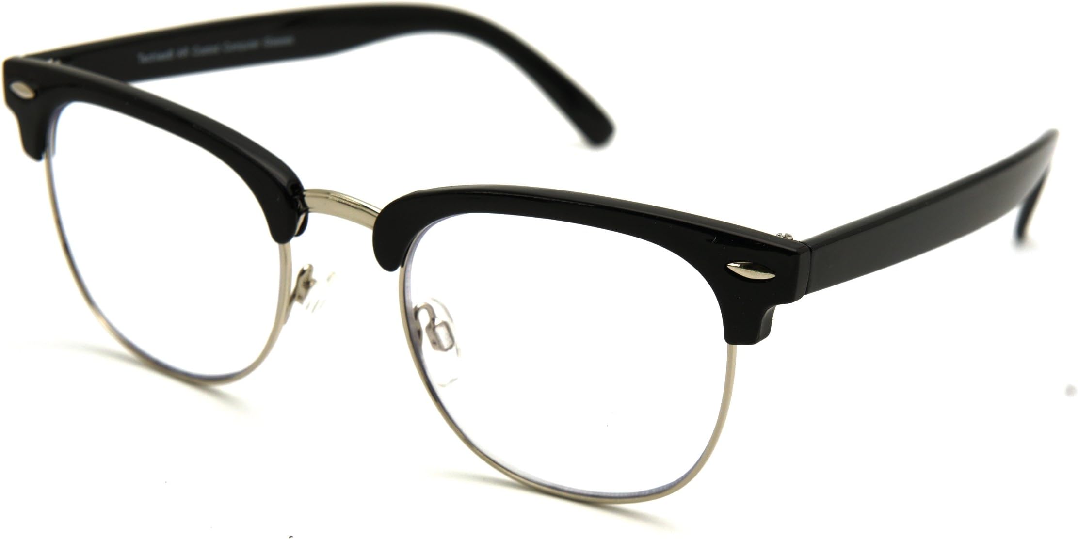 COLOR VIPER #1 Flexlite Uv Protection, Anti Blue Rays Harmful Glare Computer Eyewear Glasses (club master shiny black silver/computer blue blocking clear lenses)