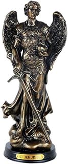 Pacific Giftware St Jehudiel Carrying Crown of Salvation Figurine 8 Inch Tall Wooden Base with Brass Name Plate