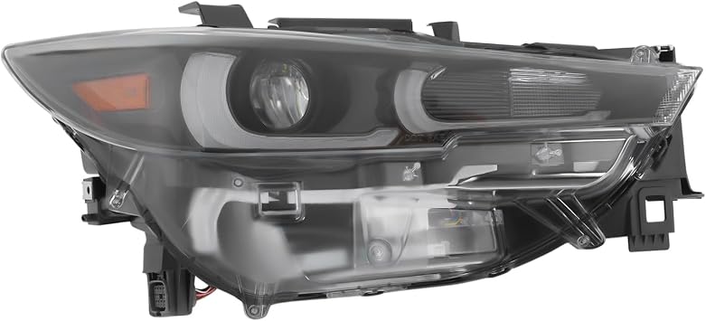 Front Headlight Assembly for 2022-2023Mazda CX-5, Right Passenger Side Replacement Headlamp Chrome Housing w/Factory LED Models Only, Front Head Light Lamp Clear Lens