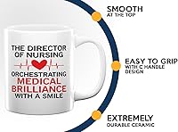 Vista 5 de Nurse Director Coffee Mug 11oz White -Brilliance - Labor Clinical Certified Nursing Assistant Surgica Oncology Practitioner