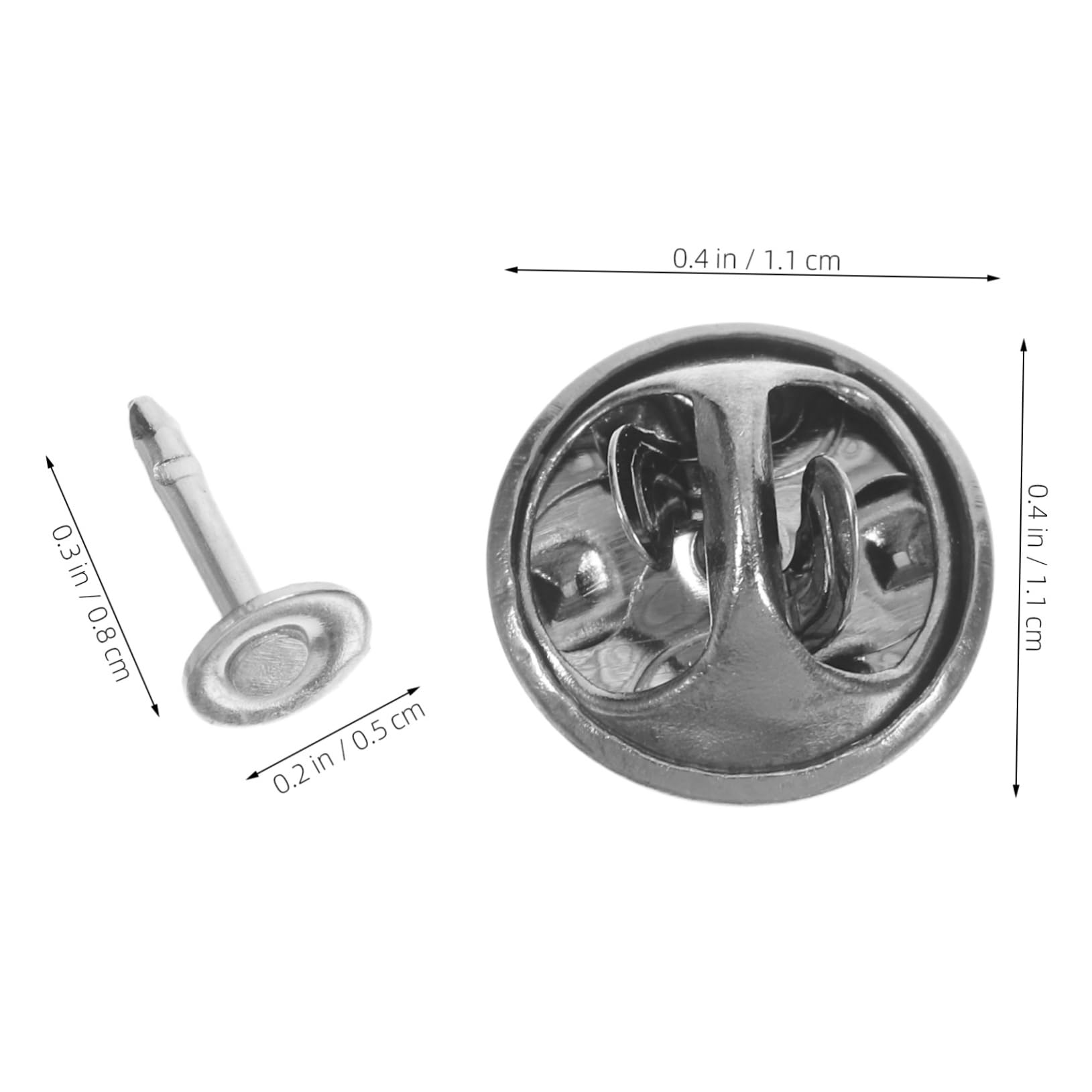 TEHAUX 100pcs Butterfly Clutch Tie Tacks Pin Backs Safety Clasp Brooch Locking Pins for DIY Jewelry Decor