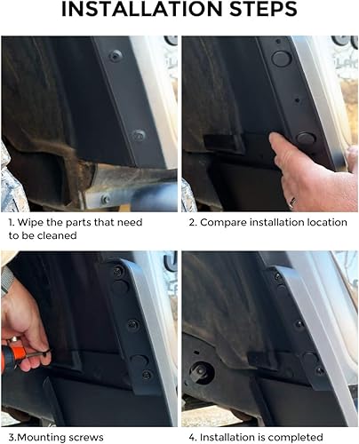 Miniatura 6 de JOYTUTUS Juego de solapas de barro compatibles con Gladiator 2020-2025, juego de protectores contra salpicaduras moldeados, juego de 4 piezas