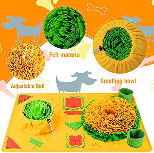 BORUIT Snuffle Mat for Large Dogs,9 Training Elements Interactive Puzzle Toys for Dogs Cats Brain Toys,Encourages Natural Foraging Skills, Stress Release (Snuffle Mat 01)