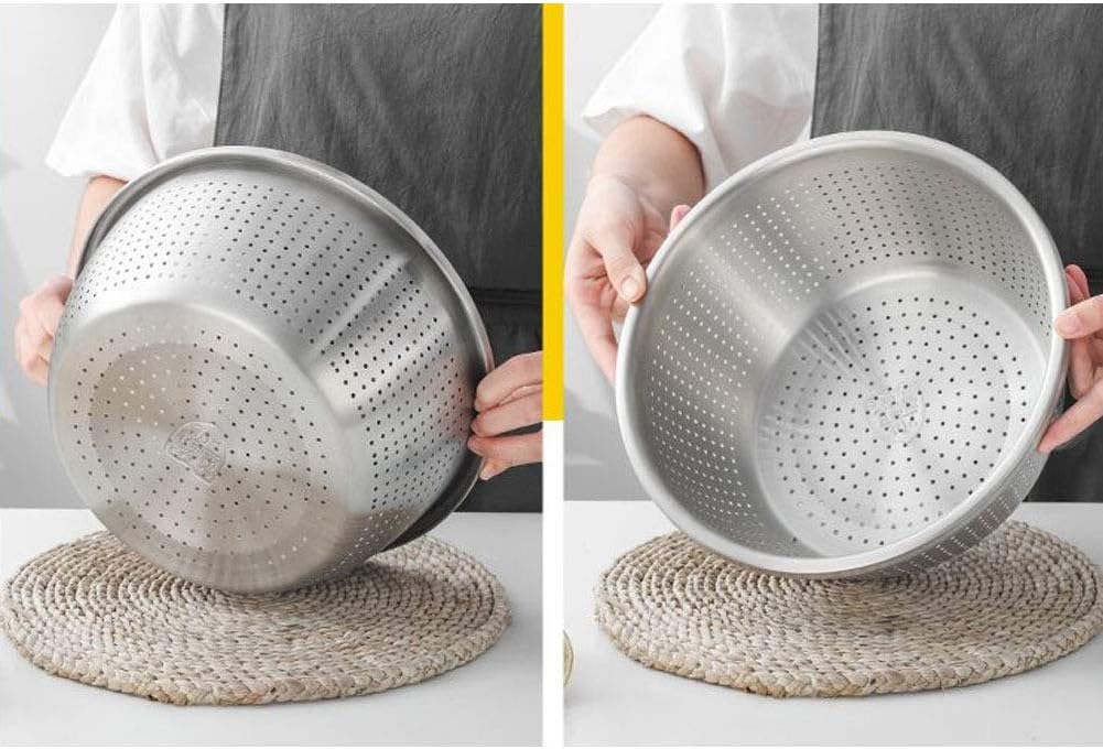 Stainless Steel Colander + Bowl, Strainer for Kitchen, Ideal for Vegetables Fruits Kitchen Outdoor Travel Camping, Dishwasher Safe