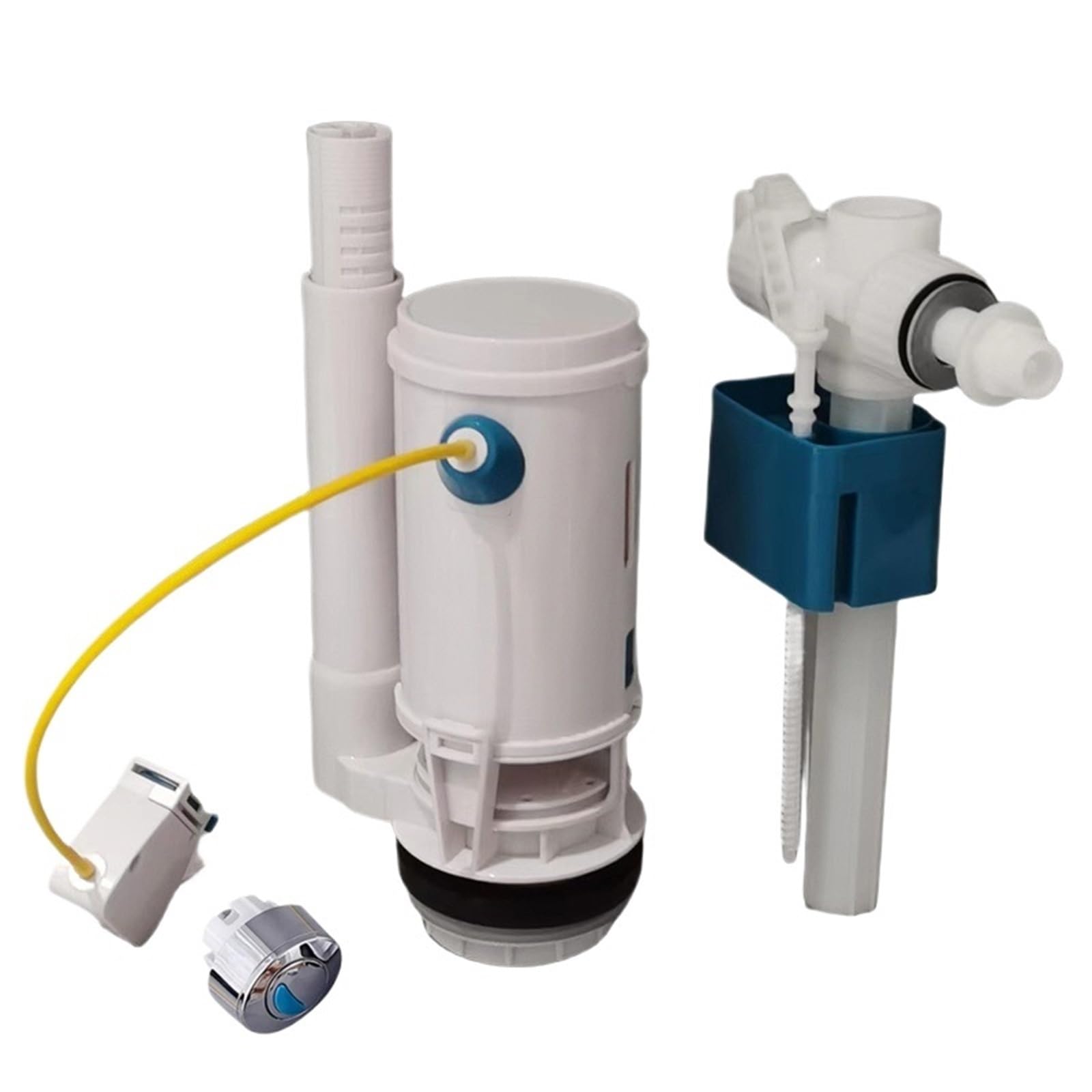 Spülventil für Toilettenspülkasten Linear Control Toilet Fitting Outlet Valve Water Saving Flush Kit Tank Drain Fittings System(1-piece side inlet-1)