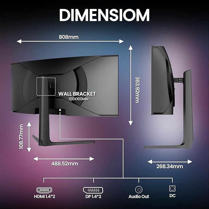 Monitor Curvo Gaming 34" WQHD 120Hz UltraWide 21:9 miniatura 2