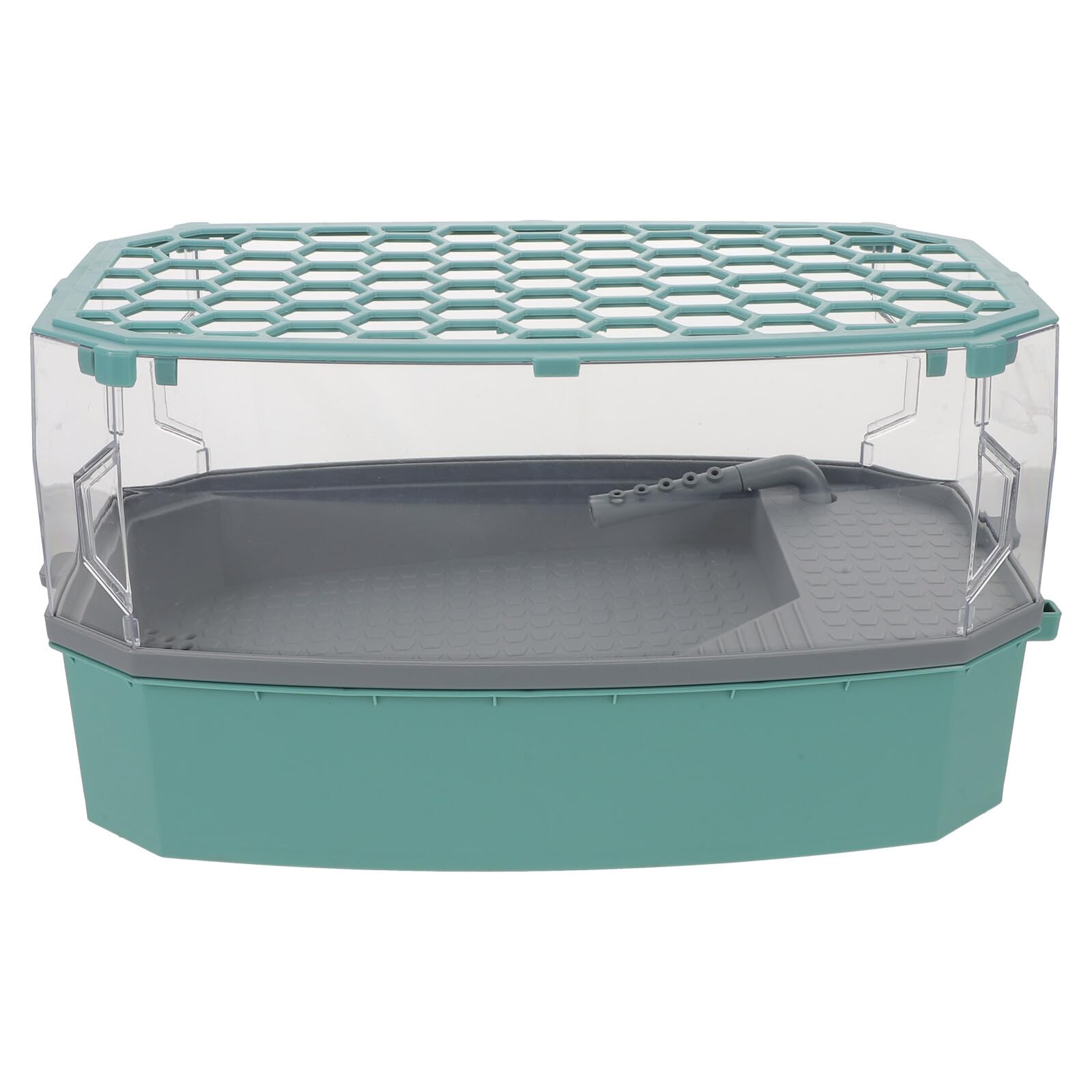 Terrarium pour tortues habitat en plastique bleu avec zone de bronzage et couvercle