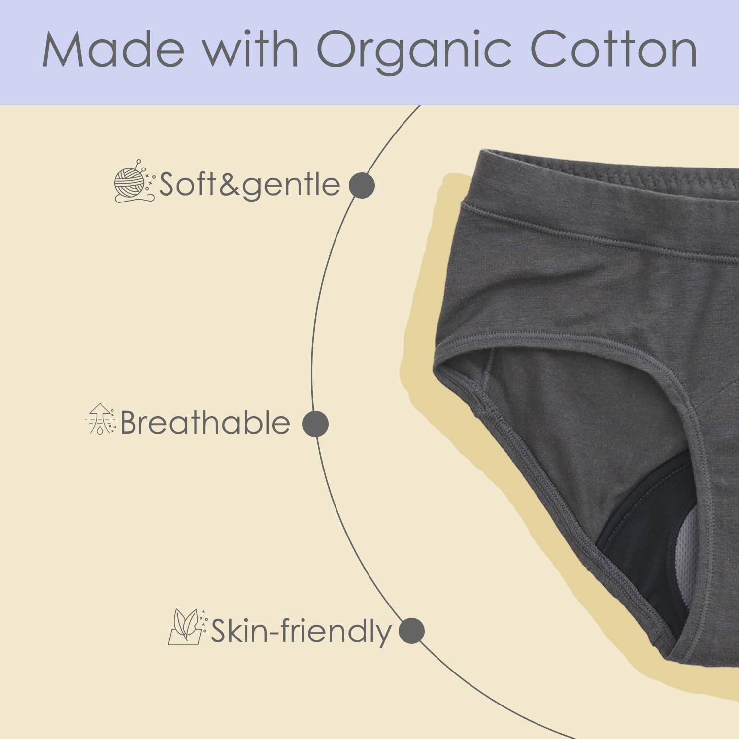 bodyhints ayame Organic Cotton Hipster, Underwear, Soft & Breathable, Japanese Quality