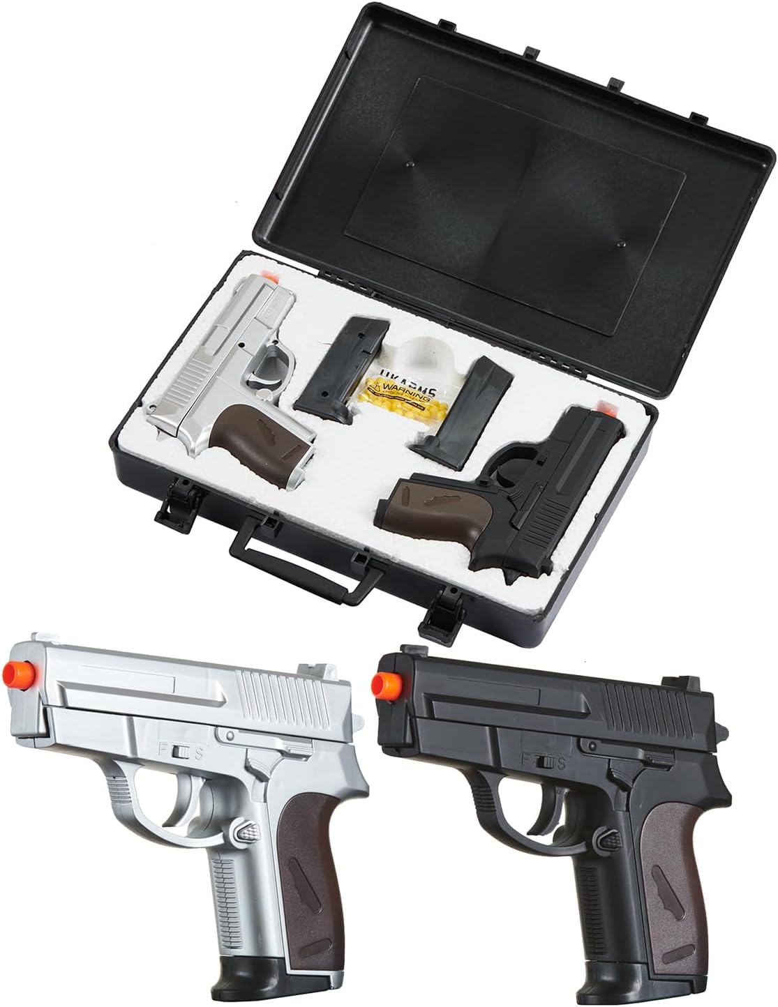 Amazon.com : New James Bond Twin Spring Airsoft Dual Pistol Combo Pack ...