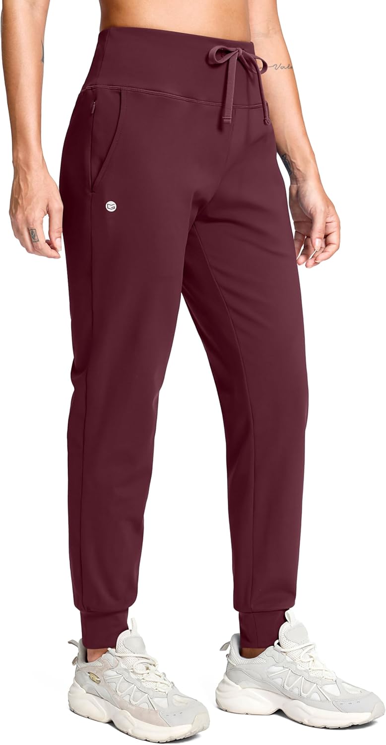 G Gradual Women's Fleece Lined Joggers with Zipper Pocket Water Resistant Running Hiking Pants Winter Warm Thermal Sweatpants - Image 2