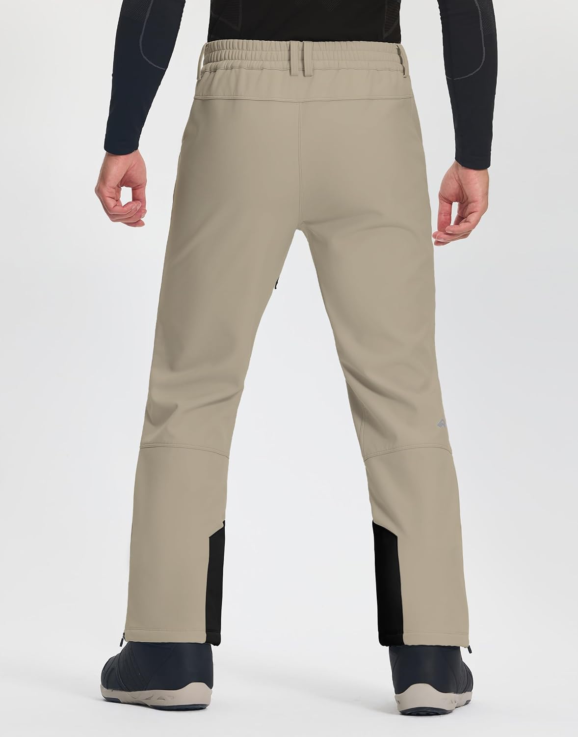 Pioneer Camp Men's Snow Ski Pants Waterproof Insulated Fleece Lined Softshell Snowboard Outdoor Hiking with Zipper Bottom Leg