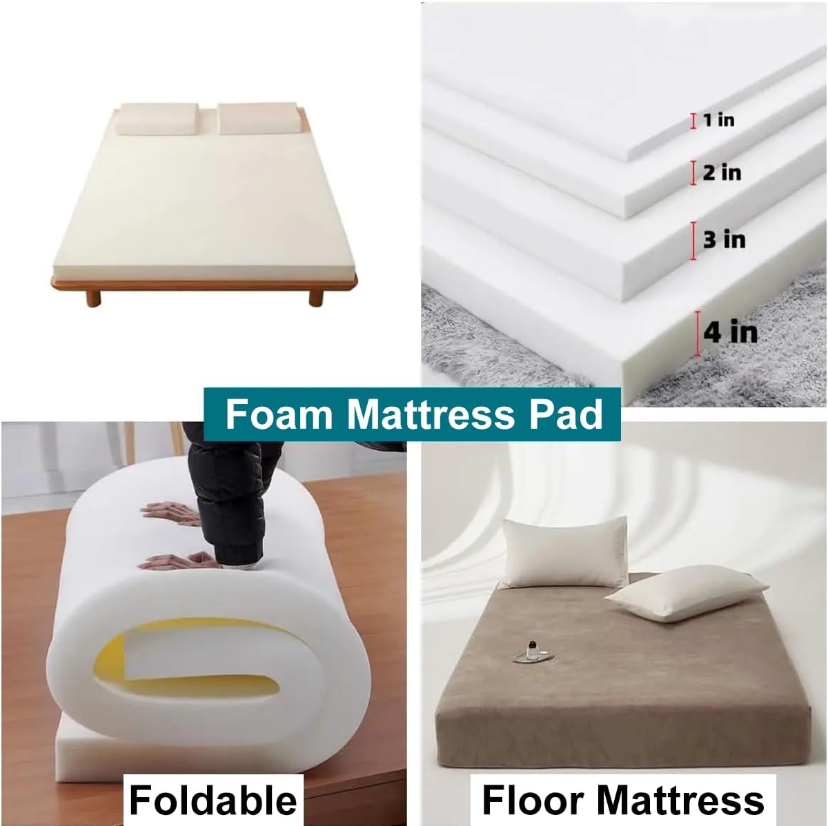 Queenbox 17.7x17.7x1.2in High Density Upholstery 45D Foam Pad Cuttable Pad