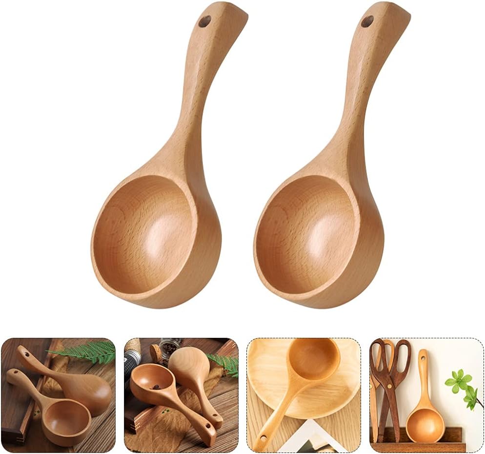 MaGiLL 1Pc Wooden Coffee Ground Spoon Coffee Spoons Wooden Coffee Spoon for Ground Beans or TeaSoup Cooking Mixing Stirrer Kitchen