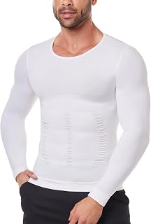 Gynecomastia Compression Shirts for Men Long Sleeve Slimming Body Shaper Tummy Control Shapewear Undershirt