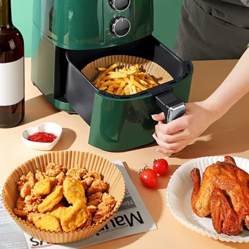 Kit 50 Formas De Air Fryer Descartável Papel Antiaderente