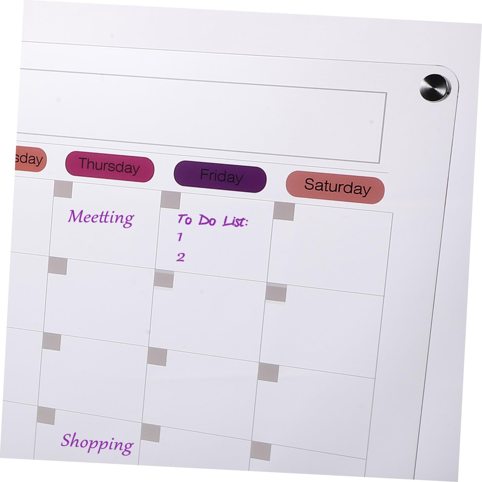 PLAFOPE Lavagna Calendario Mensile Acrilico Trasparente Lavagna Cancellabile a Secco con per Frigorifero Organizzatore Pianificazione Riutilizzabile per Casa e Ufficio