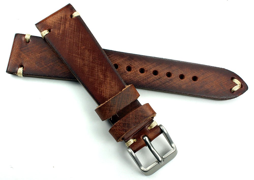 Sulla Herren Leder Uhrenarmband Vintage gebürstet