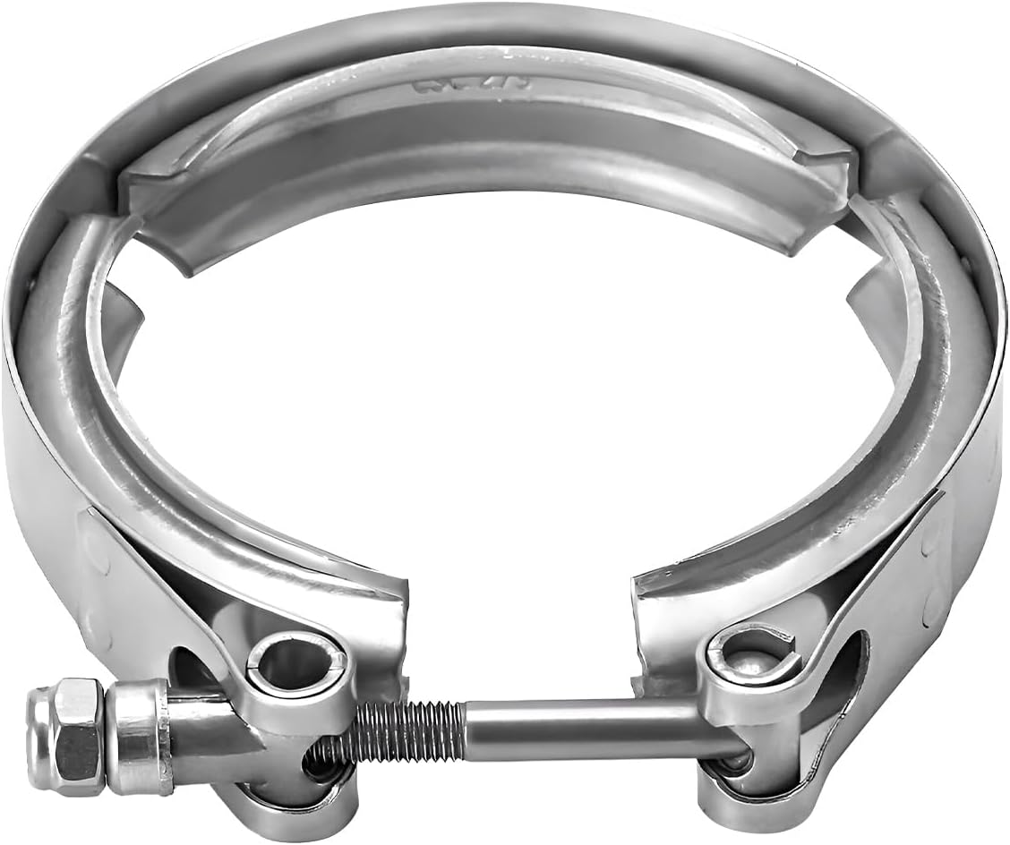 KAUSGOW 3 Inch V Band Clamp, Quick Release Stainless Steel Exhaust Clamp Replacement, Heavy Duty V-Band Bolt Clamps for Exhaust Turbo Downpipe Connection, Car Accessories