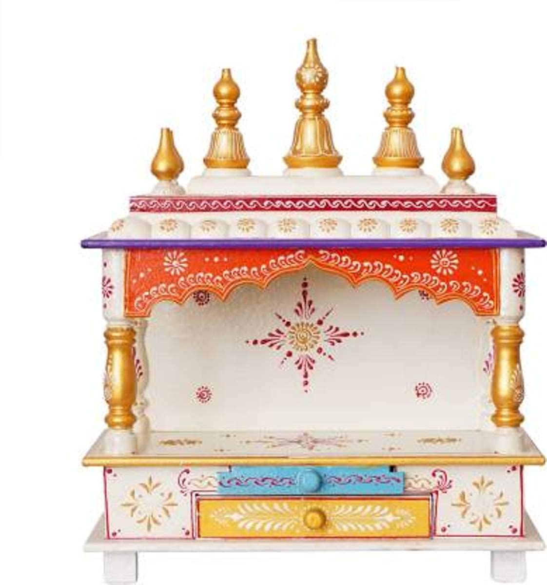 Kamdhenu art and craft Wood Home Temple (15 X 8 X 18 Inch)(Multicolour) - Image 3 thumbnail