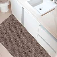 Corttex Tapete Passadeira Macarrão Antiderrapante 40x100cm Estilo Bolinhas para Cozinha e Lavanderia Conforto e Segurança Marrom