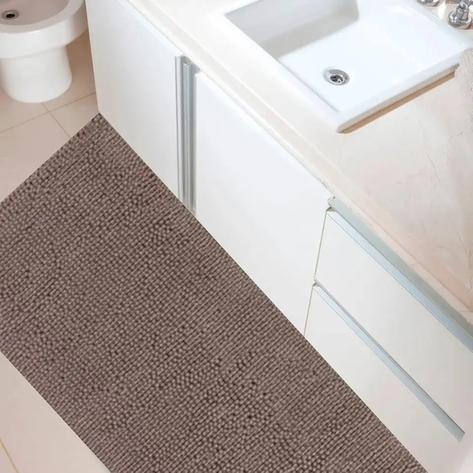 Corttex Tapete Passadeira Macarrão Antiderrapante 40x100cm Estilo Bolinhas para Cozinha e Lavanderia Conforto e Segurança Marrom