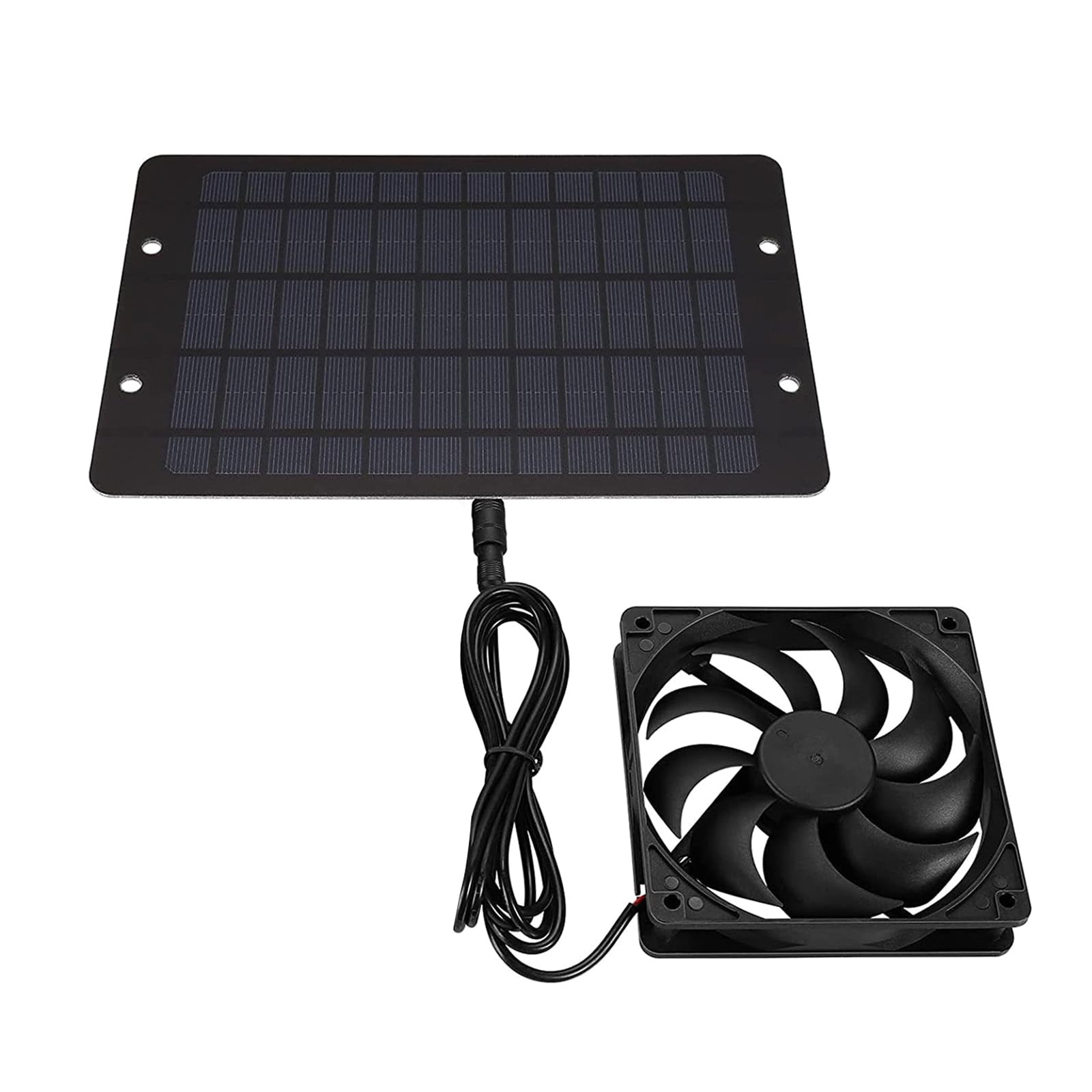Uqezagpa 12V 10W Solar Panel Powered Fan Waterproof Air Extractor Solar Power Controller Ventilation Fan for Dog Kennel Chicken Waterproof