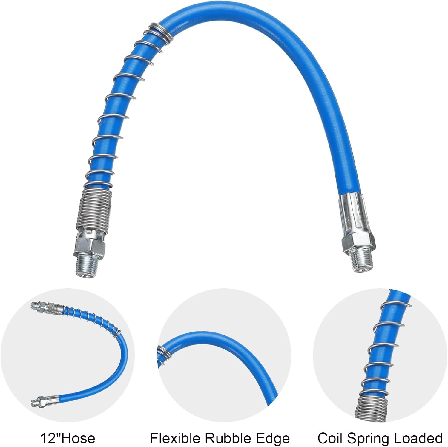 Linkstyle 12PCS Grease Gun Tips Kit, Quick Connect Coupler with Grease Gun Hose, Precision Needle Tips for Automotive, Tractor, Industrial Lubrication