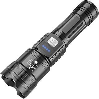 2025 The Ultimate Survival Flashlight,LED Rechargeable Flashlights High Lumens,Powerful Super Bright Flash Light with Zoom for Camping,Fishing (A)