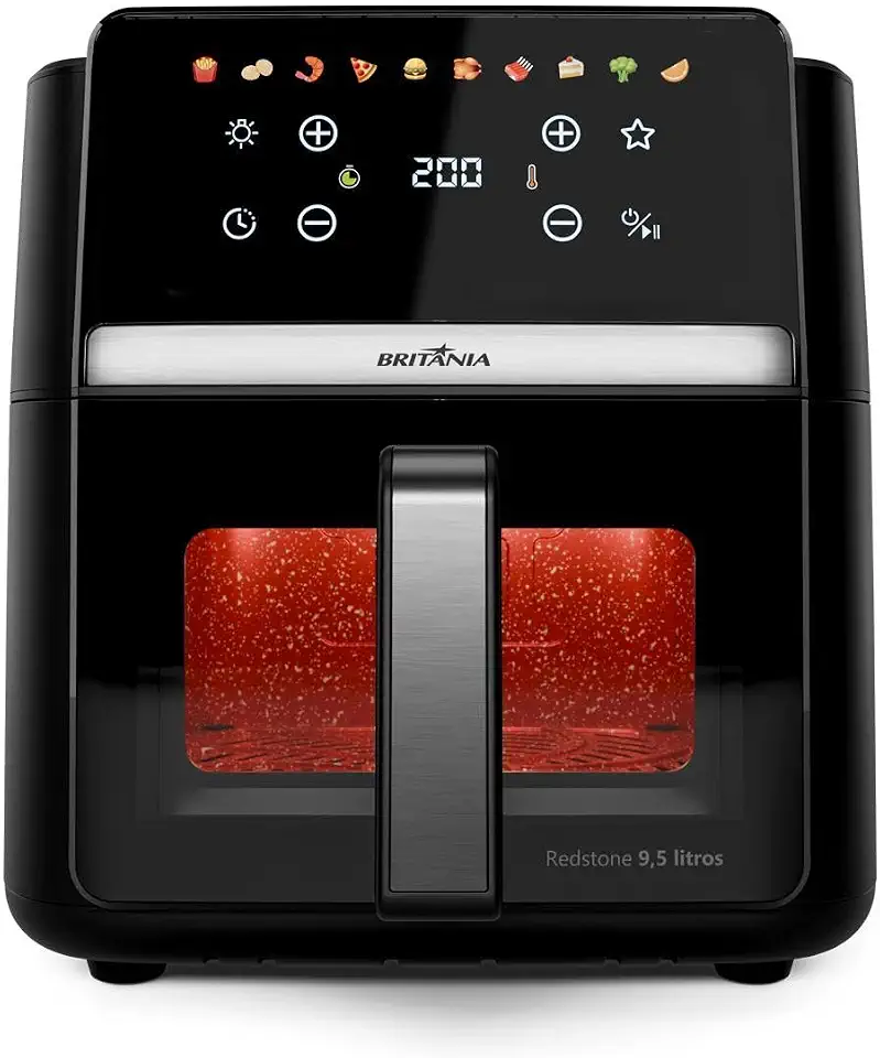 Fritadeira Air Fryer Britânia 9,5L Painel Digital 1800W BAF95A 127V