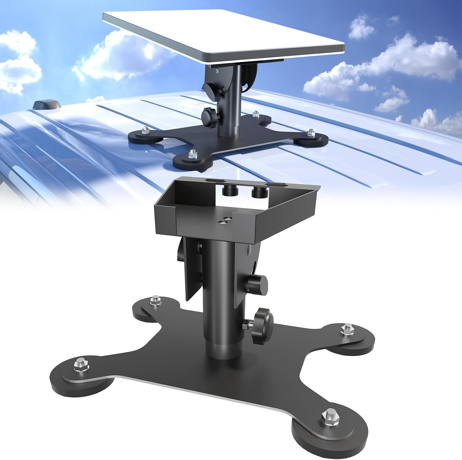 Starlink Mini Mount, Magnetic with 200lbs Heavy Duty Magnet Base, Up to 45° Angle Adjustable Lockable Bracket, Stainless Steel Mount for RV, Car, Boat & Truck Starlink Mini Accessories